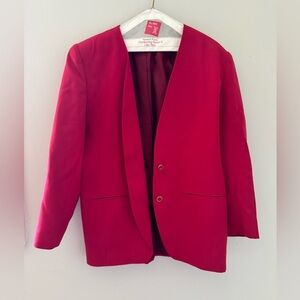 Preswick & Moore Deep Red Wool Blazer with matching skirt